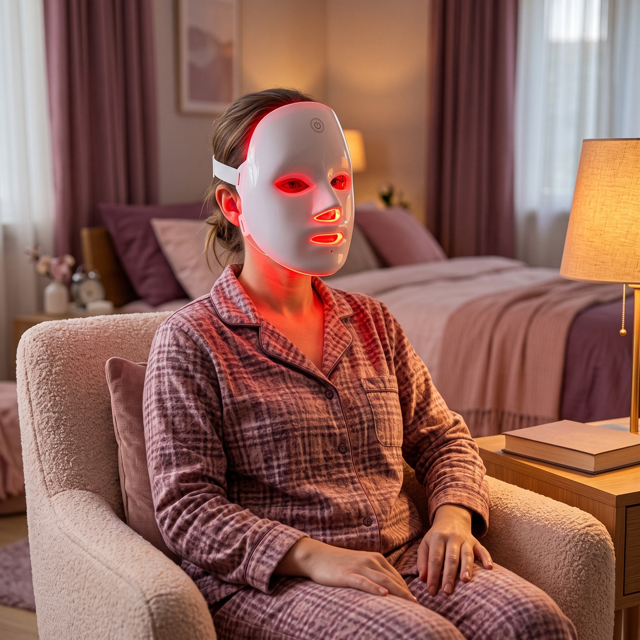 Glossy white mask with eye, nose and mouth openings