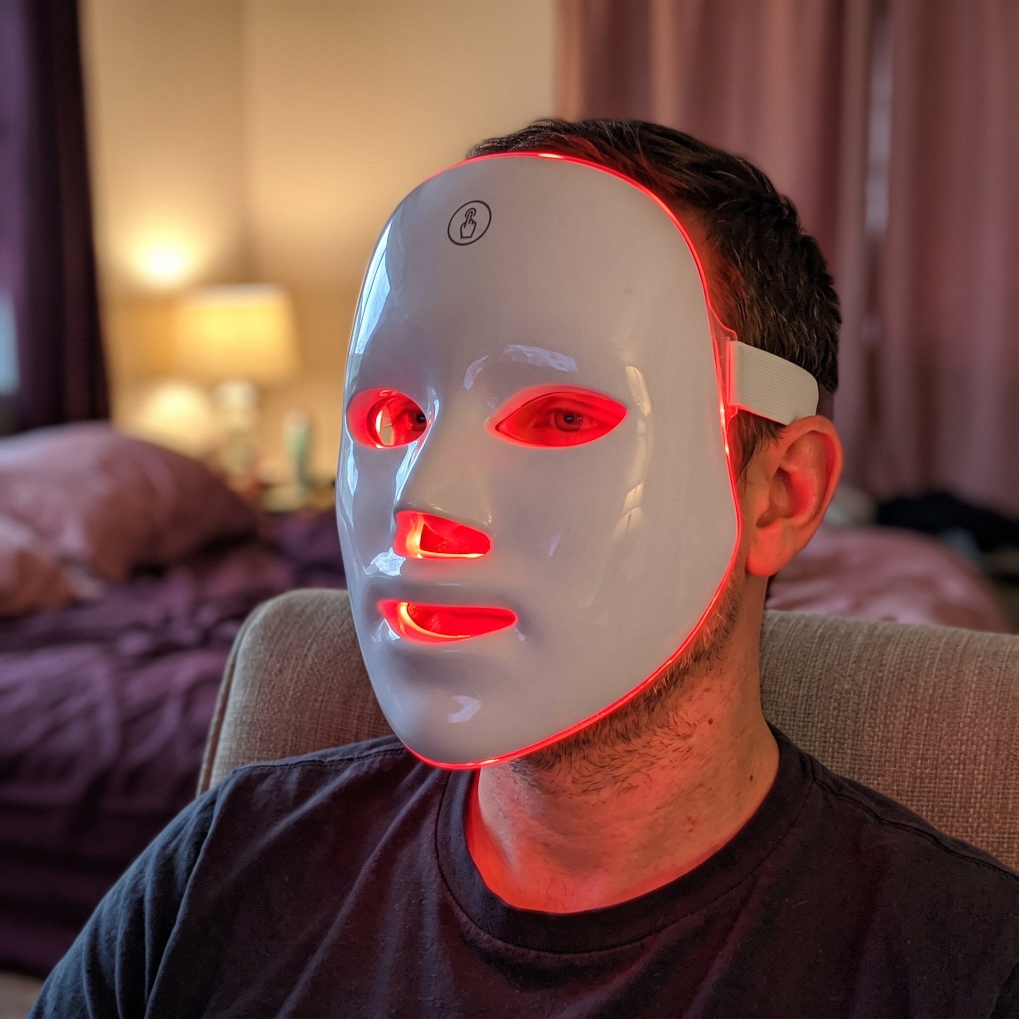 White Glow Hour LED face mask in an at-home self-care scene 10