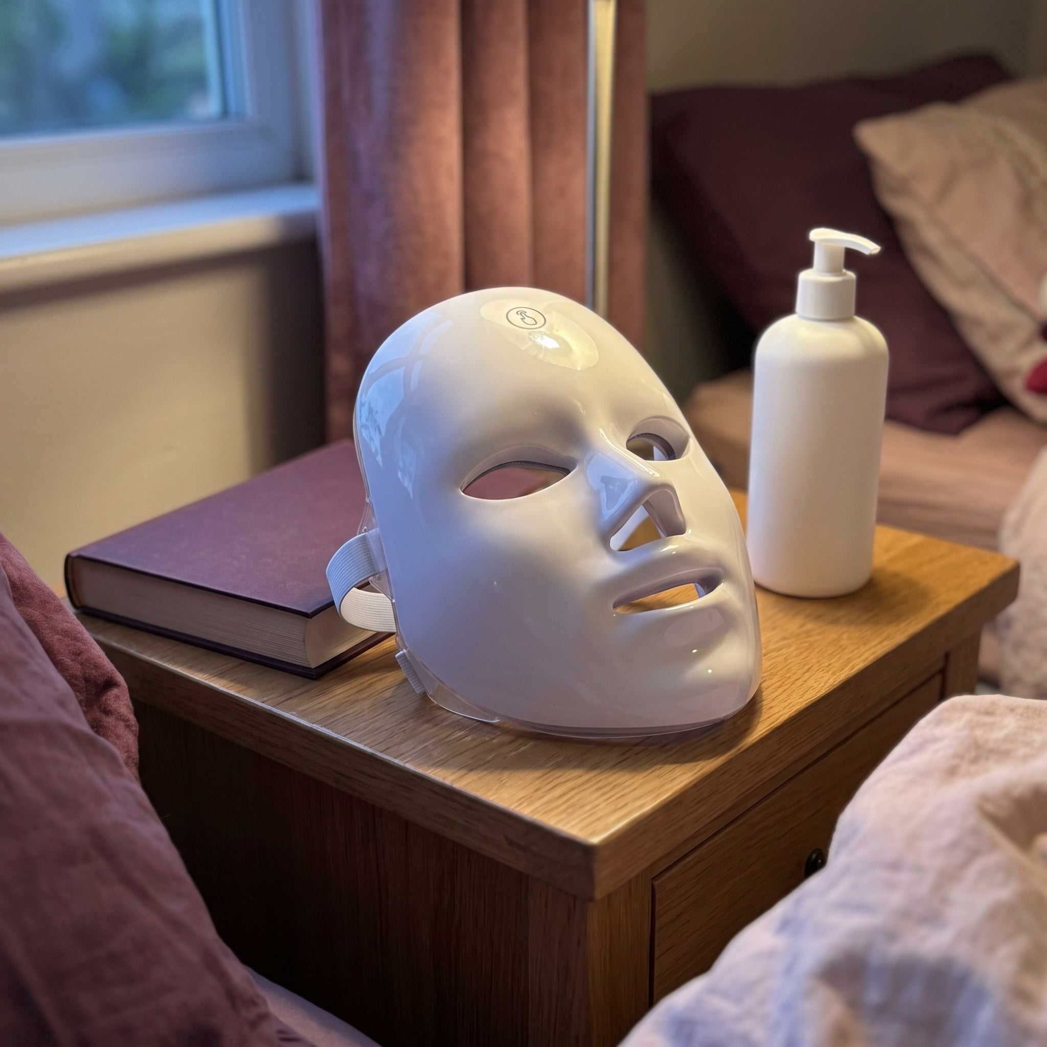 White Glow Hour LED face mask in an at-home self-care scene 15
